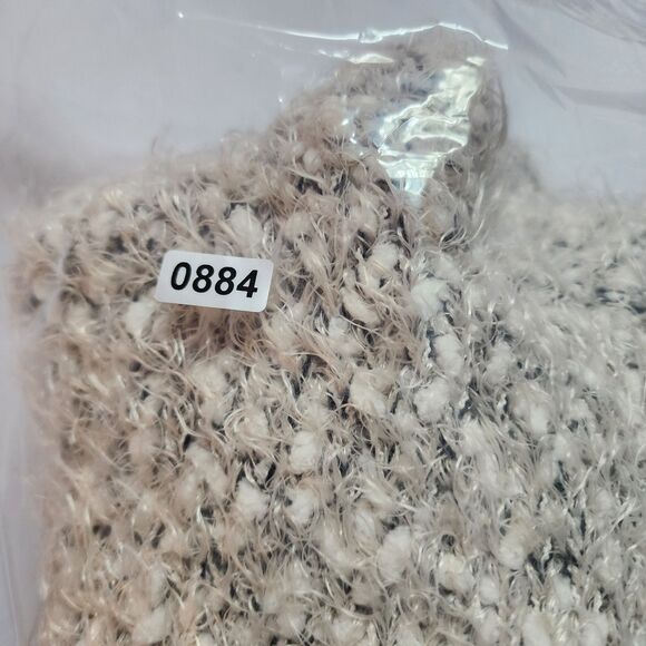 Cotton Emporium Cardigan Womens Medium Ivory Eyelash Texture Open Front Pockets - Picture 10 of 10